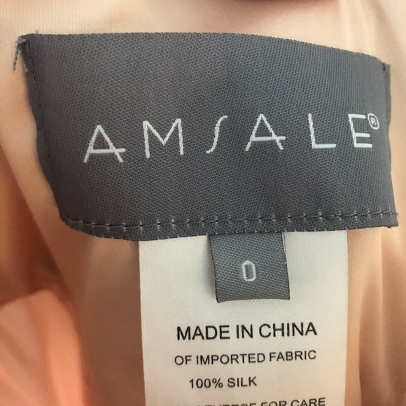 AMSALE chiffon blush dress - Picture 4 of 8